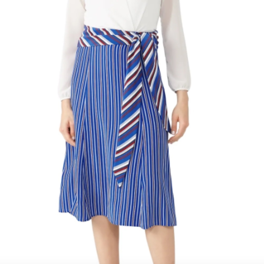 RAG & BONE Felix Striped Silk Midi Skirt